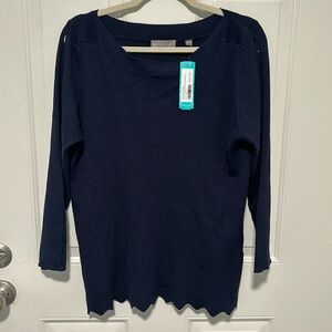 Navy Evolution by Cyrus Boatneck Ribbed Sweater from Stitch Fix XXL